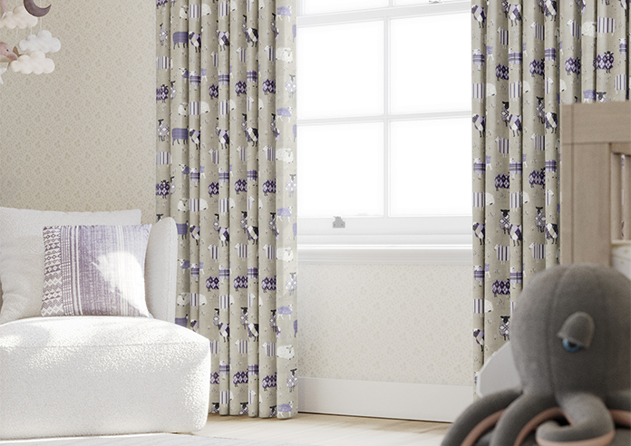 Baa Baa, Lavender - Made to Measure Curtains - Image 5
